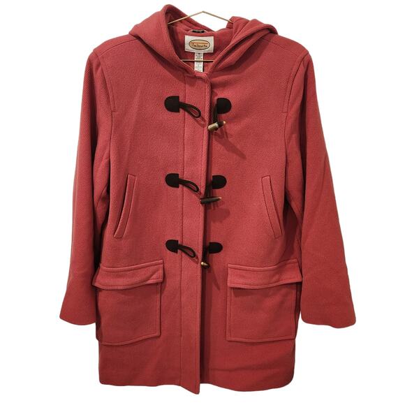 Talbots Italian wool toggle hooded coat size 16